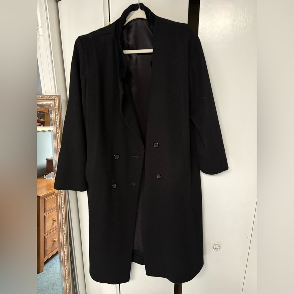 J.G. Hook Women's Black Wool Trench Coat